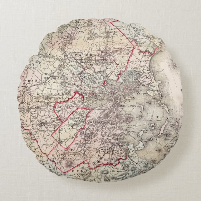 Karta: Boston 1883 Rund Kudde (Framsidan)