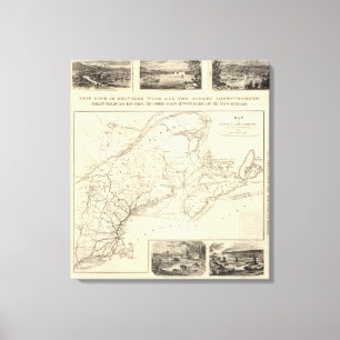 Karta Boston och Maine järnväg Canvastryck