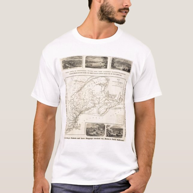 Karta Boston och Maine järnväg Tee Shirt (Framsida)