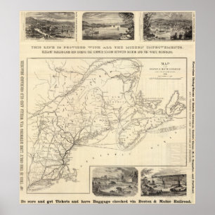 Karta Boston och Maine Railroad Poster