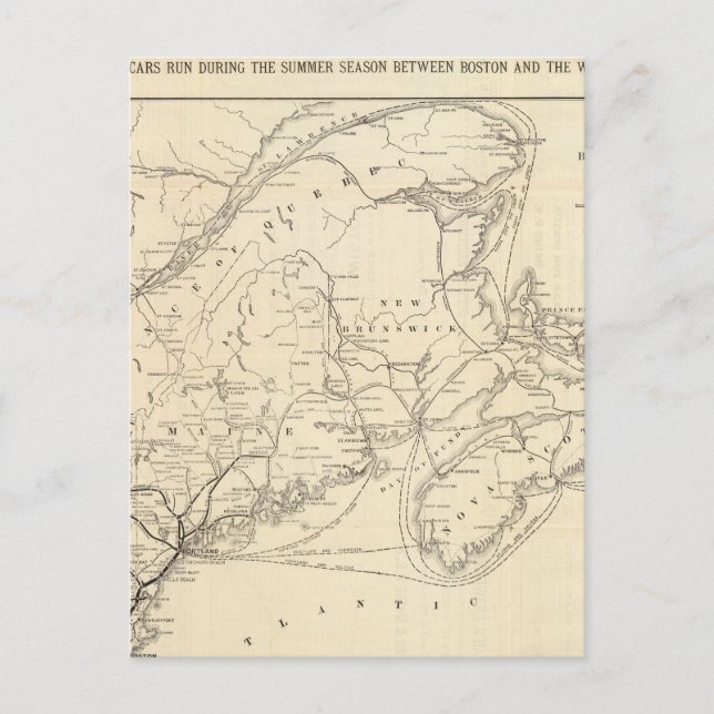 Karta Boston och Maine Railroad Vykort (Framsida)
