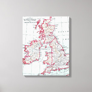 KARTA: BRITISH ISLES, c1890 Canvastryck