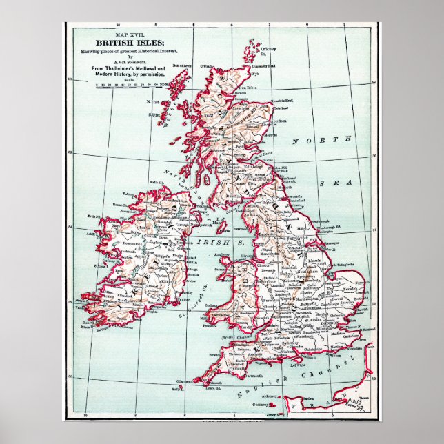 KARTA: BRITISH ISLES, c1890 Poster (Framsidan)