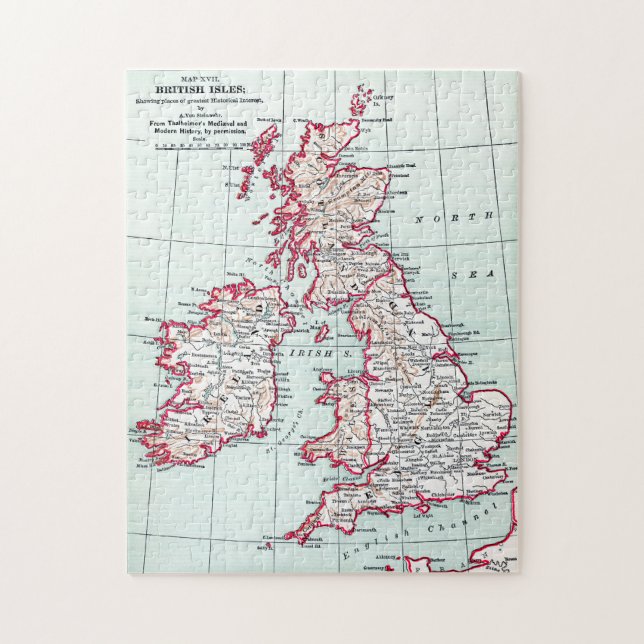 KARTA: BRITISH ISLES, c1890 Pussel (Vertikal)