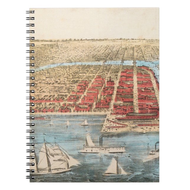 KARTA: CHICAGO c1857 Anteckningsbok Med Spiral (Framsidan)