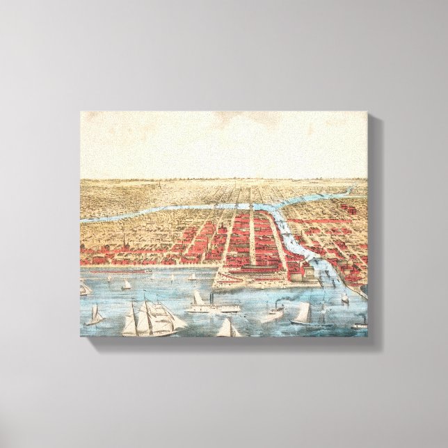 KARTA: CHICAGO, c1857 Canvastryck (Framsida)