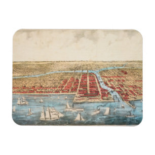 KARTA: CHICAGO, c1857 Magnet