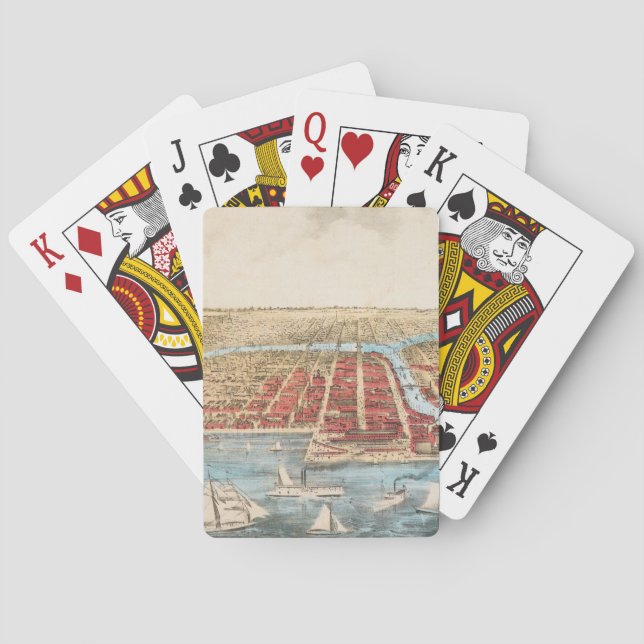 KARTA: CHICAGO c1857 Spel Kort (Baksidan)