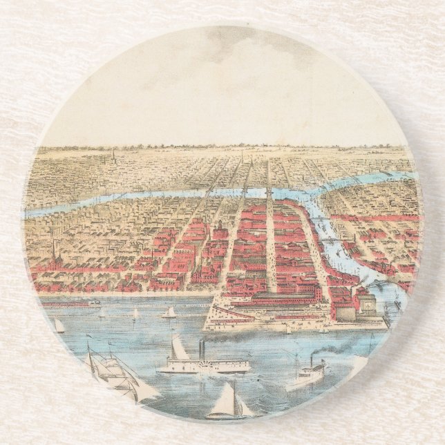 KARTA: CHICAGO, c1857 Underlägg (Framsidan)