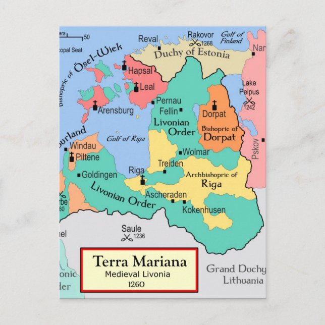 Karta circa 1260 vykort (Framsida)