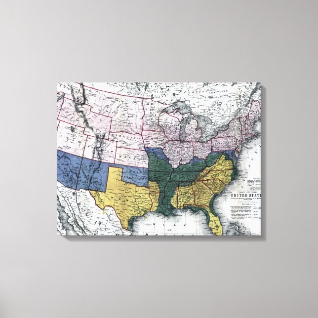 KARTA: CIVIL KRIG, 1864 CANVASTRYCK (Framsida)