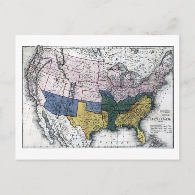 KARTA: CIVIL KRIG, 1864 VYKORT (Framsida)