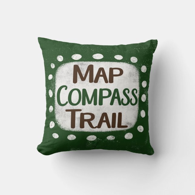 Karta Compass Trail Dekorativ kudde (Framsida)