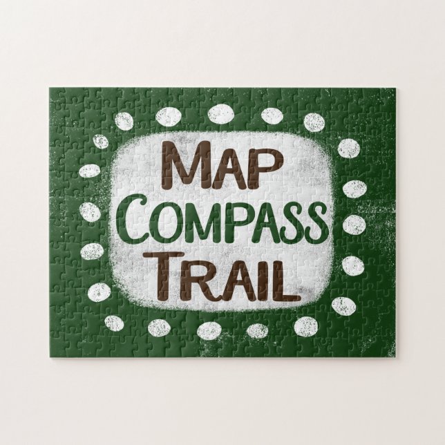 Karta Compass Trail Jigszle Puzzle Pussel (Horisontell)