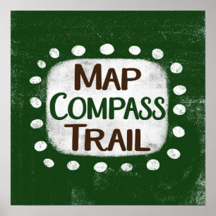 Karta Compass Trail Poster väggkonst