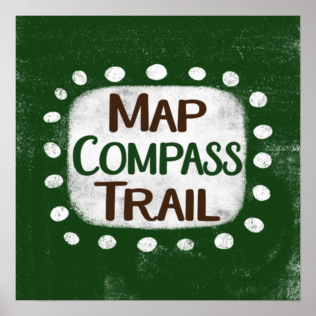 Karta Compass Trail Poster väggkonst (Framsidan)