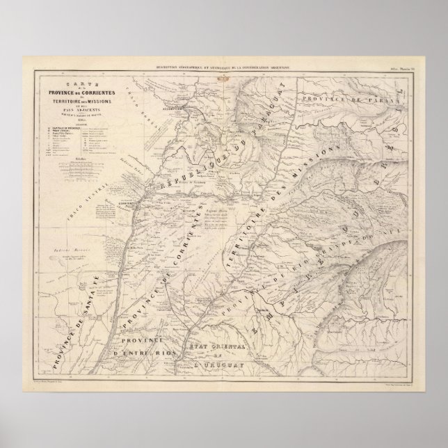 Karta, Corrientes Prov, Terr Uppdrag Poster (Framsidan)