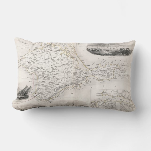 KARTA: CRIMEA c1855 Lumbarkudde (Framsida)