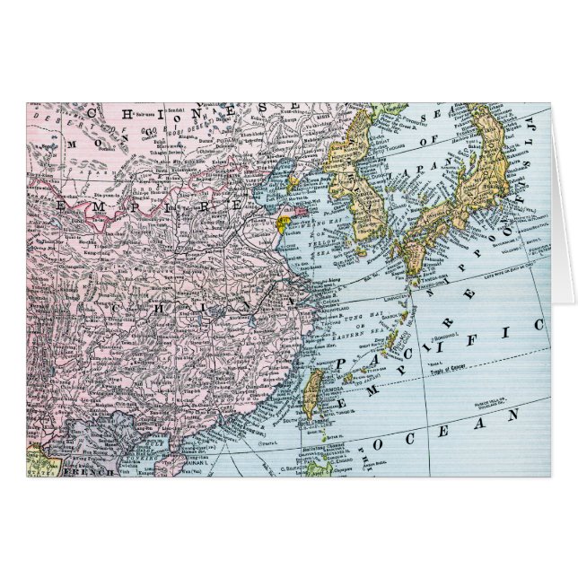 KARTA: EAST ASIA 1907 HÄLSNINGSKORT (Framsidan Horizontal)