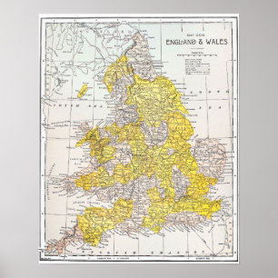 KARTA: ENGLAND & WALES POSTER