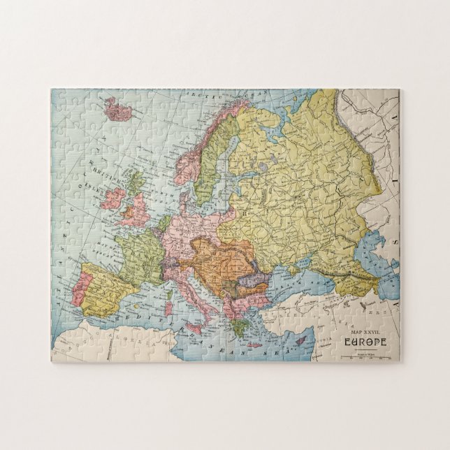 KARTA: EUROPA 1885 PUSSEL (Horisontell)