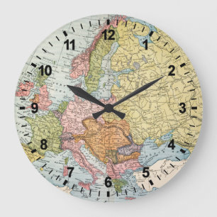 KARTA: EUROPA 1885 STOR KLOCKA