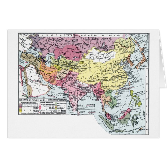 KARTA: EUROPA I ASIEN HÄLSNINGSKORT (Framsidan Horizontal)