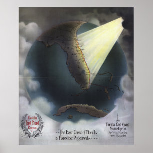 KARTA: FLORIDA, 1898 POSTER