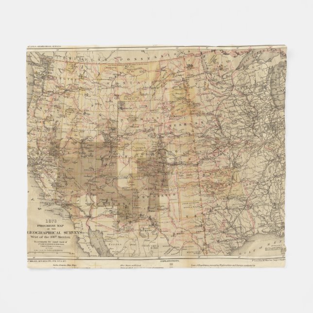 Karta för 1878 framsteg av de geografiska fleecefilt (Framsidan (Horisontell))