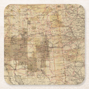 Karta för 1878 framsteg av de geografiska underlägg papper kvadrat
