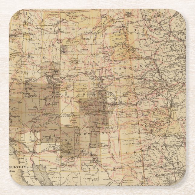Karta för 1878 framsteg av de geografiska underlägg papper kvadrat (Framsidan)