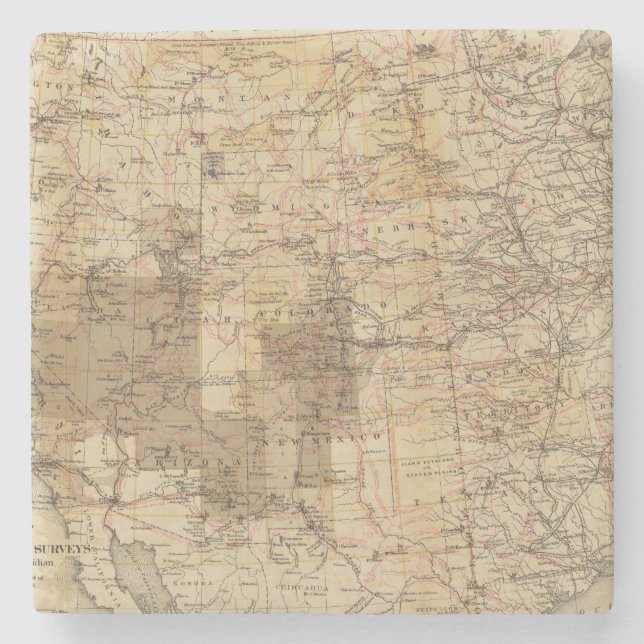 Karta för 1878 framsteg av de geografiska underlägg sten (Framsidan)