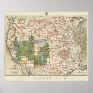 Karta för 1880 framsteg av de geografiska poster