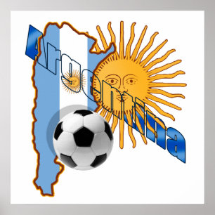 Karta för Argentina solflagga av Argentina gåvor Poster