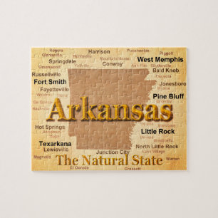 Karta för Arkansas vintagestil Pussel