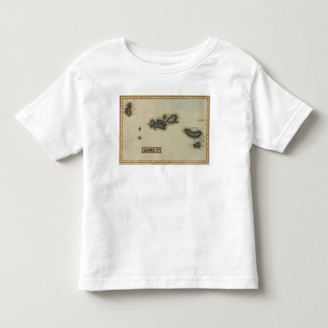 Karta för Azore ökartbok Tee Shirt (Framsida)
