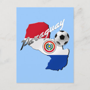 Karta för boll för Paraguay flaggafotboll av Vykort
