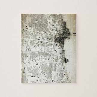 Karta för Chicago gata- och byggnadvintage Pussel