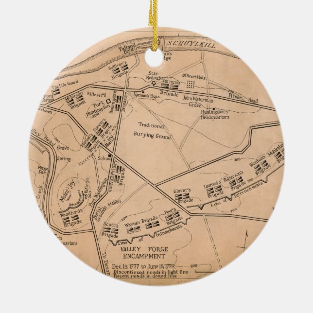 Karta för dalsmedjaEncampment (December. 1777-June Julgransprydnad Keramik (Baksidan)