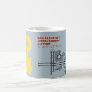 Karta för diagram för San Francisco flygplats Kaffemugg