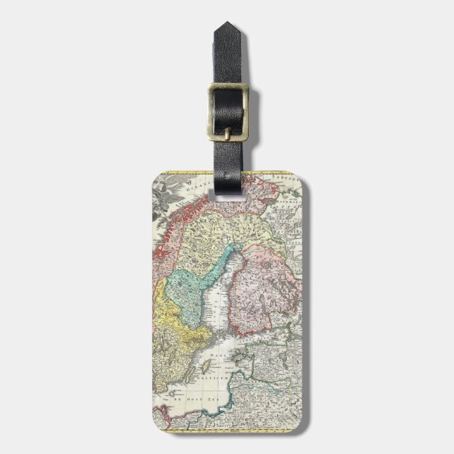 Karta för gammal värld av Northern Europe Bagagebricka (Vertikal Framsida)