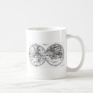 Karta för gammal värld kaffemugg