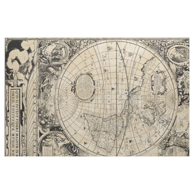 Karta för gammal värld tyg (Fat Quarter)