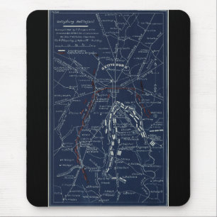 Karta för Gettysburg slagfältinbördeskrig (1863 Musmatta