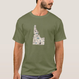 Karta för Idaho vintagebild T-shirt