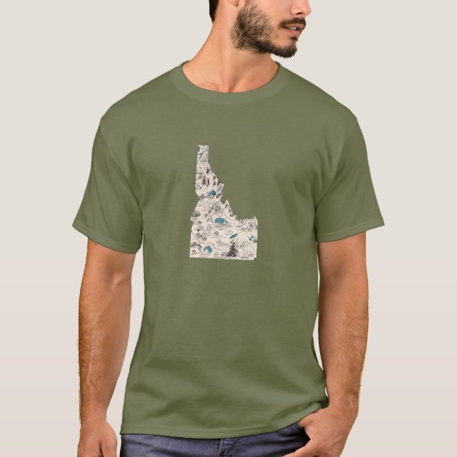 Karta för Idaho vintagebild T-shirt (Framsida)
