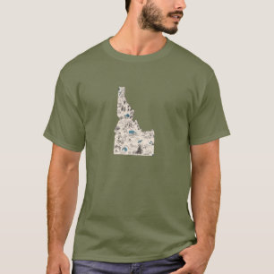 Karta för Idaho vintagebild Tee