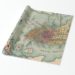 Karta för inbördeskrig för vintageCharleston SC Presentpapper