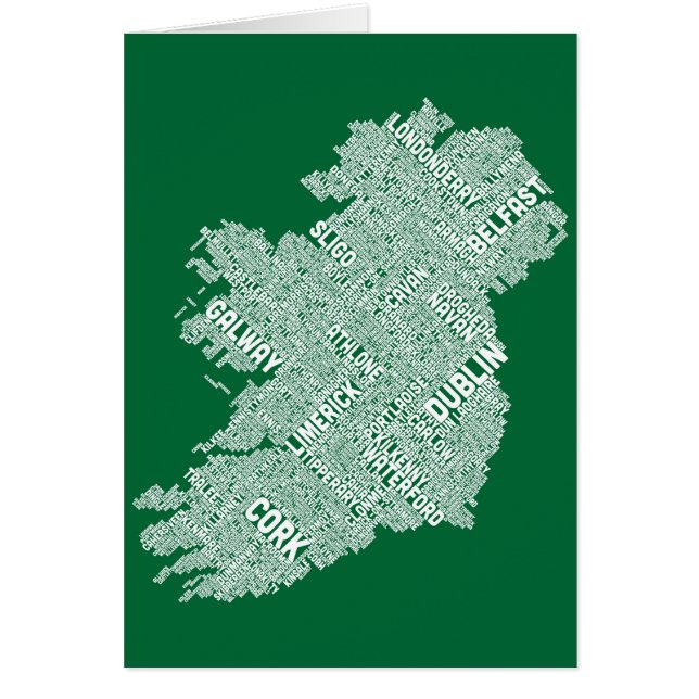 Karta för Irland Eire stadstext Hälsningskort (Framsidan)