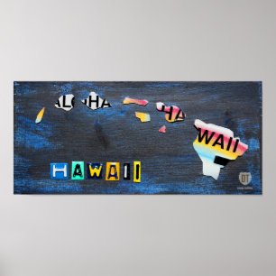 Karta för konst för Hawaii statlig Aloha Poster